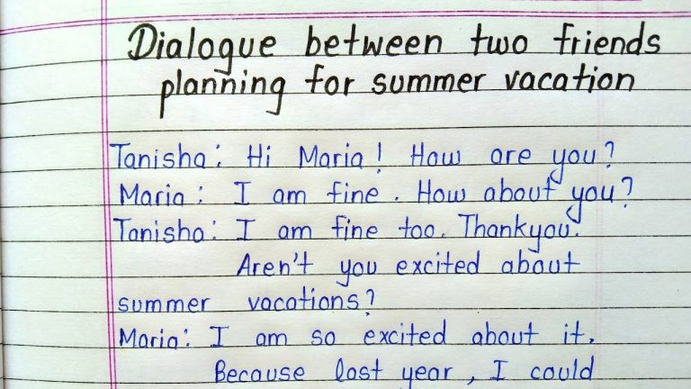 Conversation Between Two Friends About Summer Vacation In Hindi