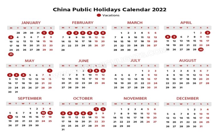 China Summer Vacation Dates
